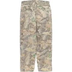古着 ラングラー Wrangler 迷彩柄 リアルツリーカモ ダブルニー テーパードデニムパンツ メンズw34相当/eaa545152