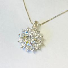 k18WG 1.22ct天然ダイヤモンドネックレス 45cm - メルカリ