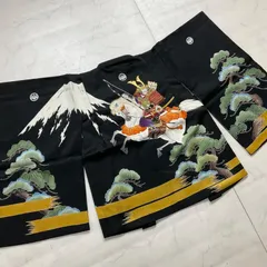 ◆kimono+one◆3歳から5歳くらい用◆子供羽織◆正絹◆七五三◆男の子◆羽織◆五つ紋◆七五三お詣り男の子着物こどものひお正月卒業式十三詣り◆G352