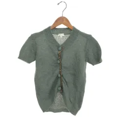 EMPORIO ARMANI エンポリオアルマーニ モヘヤ混半袖カーディガン サイズ:40 Vネック/    カーキ レディース / 240001192788のサムネイル