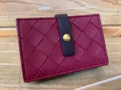 ボッテガヴェネタ マキシイントレチャート アコーディオン レザー カードケース／名刺入れ レッド