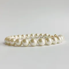 樹脂パールチョーカーネックレス/約12mm約32cm+5cm/クリーム/G/made in japan