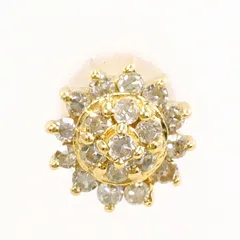 K18YG ピアス(片耳) ダイヤモンド 0.11ct 総重量約0.3g レディース