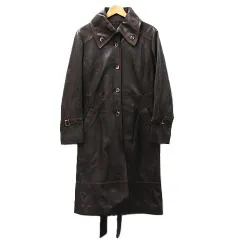 【ノースビーチ】 美品！ 高級羊革 ラムレザー ロングジャケット ブラック BUFFALO BOBS（バッファローボブズ） 革ジャン ライダース NORTH BEACH