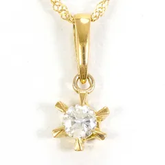 K18YG ネックレス ダイヤモンド 0.11 ct 総重量約0.9g 約42cm