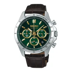 【新品※ショップ出品】SEIKO セイコー クロノグラフ 国内モデル SBTR017 グリーン 60分計 グリーン文字盤 レザーベルト 革ベルト シンプル メンズ ムーブメント日本製 クォーツ ビジネス