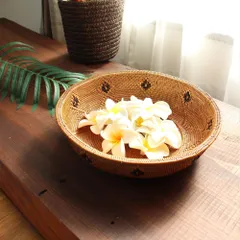 バリ雑貨 アタ ラウンドトレイ 直径30cm BAS-0148 収納雑貨 バスケット かご ボックス 収納ボックス アジアンテイスト アジアン雑貨 トレイ トレー 小物入れ 菓子入れ カゴ アメニティ おしゃれ