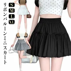 リボンバルーンスカート ミニスカート バルーンスカート インナーパンツ付き ウエストゴム ガールズ ジュニア 女の子 学生 学校 通学 かわいい 韓国トレンドファッション ガールズボトム ミニスカ ガ#pdd9018