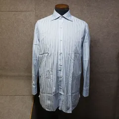 Ermenegildo Zegna  ストライプ長袖シャツ ワイドカラー ライトブルー系 表記サイズ：39 / 15　y7293eのサムネイル