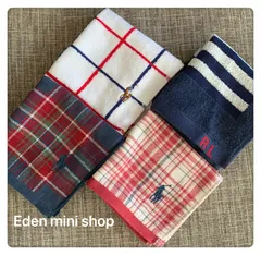 プレゼントに最適　Eden mini shopラルフローレン　ミニタオル　ハンドタオル　ガーゼハンカチ　ギフト メンズ　レディース　RALPH LAUREN 四枚枚セット