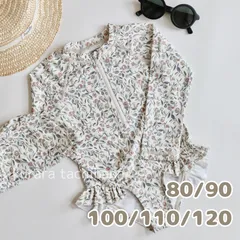 水着 ラッシュガード キッズ 女の子 ワンピース ベビー 長袖 花柄 水遊び プール 海 おしゃれ かわいい 80 90 100 110 120