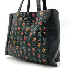 フェイラー FEILER 花柄 トートバッグ ハンドバッグ 黒 ブラック PVC