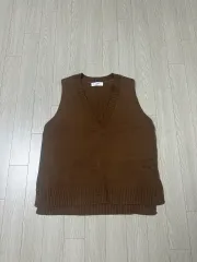 66ガールズ Vネック ニット ベスト ブラウン