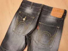 q430★日本製 エドウィン BT5013 ブラックジーンズ★W32 ユーズド加工 ブラックデニム★