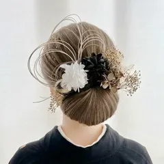 no.21　成人式髪飾り　成人式　卒業式　髪飾り　ヘアアクセ　結婚式　ゴールド　金箔　水引　紐　袴　振袖