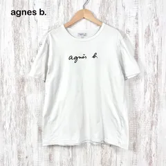 agnes b. homme アニエスベーオム ロゴプリント コットン Tシャツ ホワイト 半袖