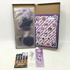 01w-4796 ○  内袋未開封 猫又おかゆ グッズ 4点セット 活動二周年記念 BIGアクリルスタンド ステッカー 一番くじ オーロラアクリルスタンド ホロライブくじ ホロクッキング アクリルスタンド 【中古品】