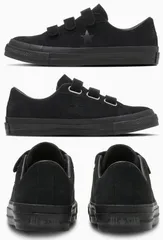 コンバース ワンスター スエード V-3 スニーカー CONVERSE ONE STAR SUEDE V-3 メンズ ベルクロ スエード ローカット ONE STAR カジュアル 靴 本革スエード ローカット ブラックモノクローム  人気 定番  男性 靴