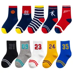 子供用靴下　バスケットボール　10足セット　男の子　ユニセックス　キッズソックス　ベビーソックス（S11～13cm・M13～15cm・L15～18cm）