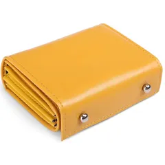 【新品】 [Legare] レガーレ 二つ折り財布 財布 メンズ レディース 本革 革 ブランド 二つ折り 2つ折り 2つ折り財布 コンパクト (イエロー) 0