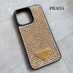 PRADA iphone14pro ケース ラインストーン クリスタル 三角ロゴ - メルカリ