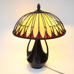 ○美品○切子細工が美しい 赤紫ガラス マッシュルーム型 テーブル 