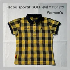 Iecoqsportif GOLF COLLECTION　ルコック スポルティフ　ルコック　ルコックゴルフ　半袖ポロシャツ　半袖ポロ　ロゴ刺繡　チェック柄　夏物　スポーツ　ゴルフ　レディース　L