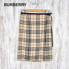 美品 バーバリーゴルフ チェック キュロット ひざ丈スカート プリーツ