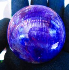 ☆美品☆　濃い紫と緑のギザギザ　虹あり☆　フローライト 丸玉 スフィア 天然石 ☆美品☆ 濃い紫と緑のギザギザ 虹あり☆ フローライト 丸玉 スフィア