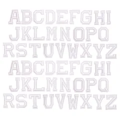 【新着商品】幼稚園 ワッペン 保育園 アップリケ アルファベット かわいい アルファベット アイロン 刺しゅうパッチ 52枚セット 刺繍ワッペン (H) A-Z YFFSFDC