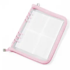 収納 女の子 推し活 クリア ファイル チェキ リフィル25枚セット アルバム バインダー 透明 A5 6穴 大きめ ピンク シール帳