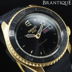 ◆未使用/ほぼ新品/限定モデル◆ 【SEIKO】 セイコー 5スポーツ ゑ エビセンスケボー コラボ 黒 4R36-08Y0 SBSA104 自動巻き 箱 取扱説明書 メンズ 腕時計 「28535」
