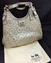 COACH マディソン レースレザー マギー ショルダーバッグ シルバー金具 ハンチング コーチ レディース F19625