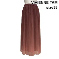 ◇ ヴィヴィアンタム VIVIENNE TAM プリーツロングスカート  チュール Aライン フレア シアー感 38 S～M 7～9号 レディース S6C272のサムネイル