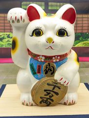 招き猫 置物 縁起担ぎ 日本古来の文化 左手上げ 福寿 43センチ - メルカリ