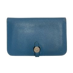 HERMES エルメス ドゴンMM 長財布 財布 セリエ 金具 シルバー ブラウ 