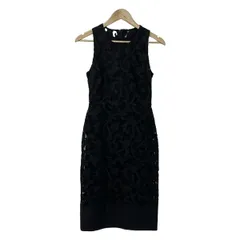 BURBERRY PRORSUM(バーバリープローサム) ワンピース サイズ38 M レディース美品  - 黒 シースルー/リーフ柄/ノースリーブ