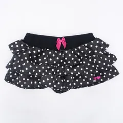 EARTHMAGIC フリルドットスカパン 110サイズ ブラック 黒 サテン ダンス衣装 スカートパンツ キュロット キッズ 平成女児 平成レトロ y2k アースマジック