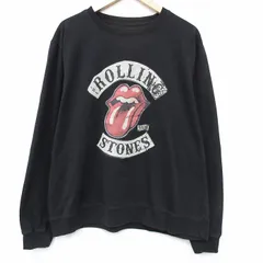 XL/古着 長袖 ロック バンド スウェット メンズ ローリングストーンズ クルーネック 黒【spe】 26jan26