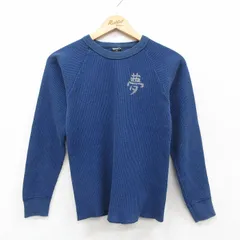 S/古着 長袖 サーマル Tシャツ メンズ 90年代 90s 夢 ラグラン クルーネック USA製 紺 26jan26