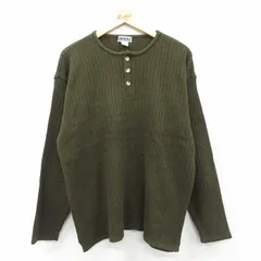 L/古着 エアロポステール 長袖 セーター メンズ 90年代 90s コットン ヘンリーネック 緑 26jan26のサムネイル