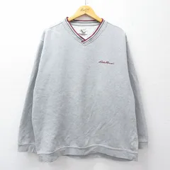 XL/古着 エディーバウアー 長袖 スウェット メンズ 00年代 00s ワンポイントロゴ 大きいサイズ Vネック グレー 霜降り他【spe】 26jan27