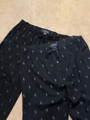 【 POLO RALPH LAUREN 】 ラルフローレン　イージーパンツ　パジャマパンツ　ブラック　ポニー 総柄　《 L / 2X 》