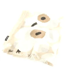 美品 marimekko マリメッコ ウニッコ ストール ウール100％ 大判 花柄 北欧 レディース AO3675 