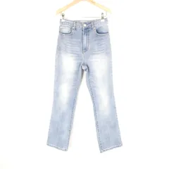 美品 JUSGLITTY ジャスグリッティー 44277870 ストレートデニムパンツ 0 S相当 コットン他 センタープレス美脚 ジーンズ インディゴ レディース AU4153A33 のサムネイル