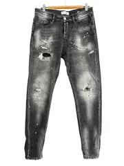  【美品】PREMIUM MOOD DENIM SUPERIOR ピーエムディーエス　ダメージジーンズ　デニム　グレー　メンズ　サイズ30  M相当【CC10】のサムネイル