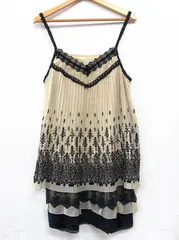 axes femme ドットプリーツレース チュニックワンピース Mサイズ ベージュ ブラック 黒 平成レトロ 森ガール アクシーズファム