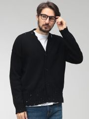 定価14.6万】MARNI クルーネック ダメージ セーター ロゴ ブラック