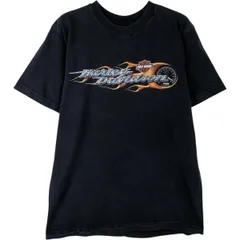 古着 ハーレーダビッドソン Harley-Davidson ファイヤーパターン モーターサイクル バイクTシャツ USA製 メンズM相当/eaa626013