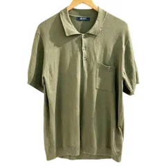 ナノユニバース nano universe ニットポロシャツ 半袖 カーキ M